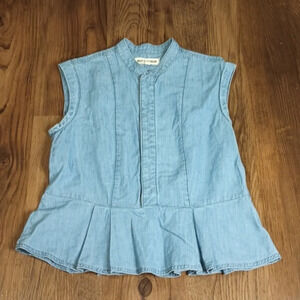 Rivet & Thread Blue Lightwash Denim Peplum Tank Top MMM